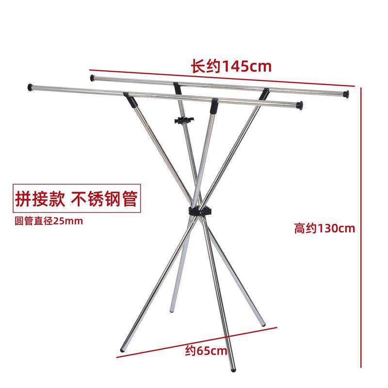 晾衣架不锈钢落地折叠室内阳台晾衣杆卧室凉衣架隐形晒衣架晒被子