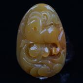 新疆玉石把件乌尔禾金丝玉手把件克拉玛依戈壁籽料精雕刻把玩