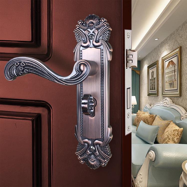 基亚锌合金红古铜房间门锁室内静音门锁卧室欧式实木门锁执手锁具