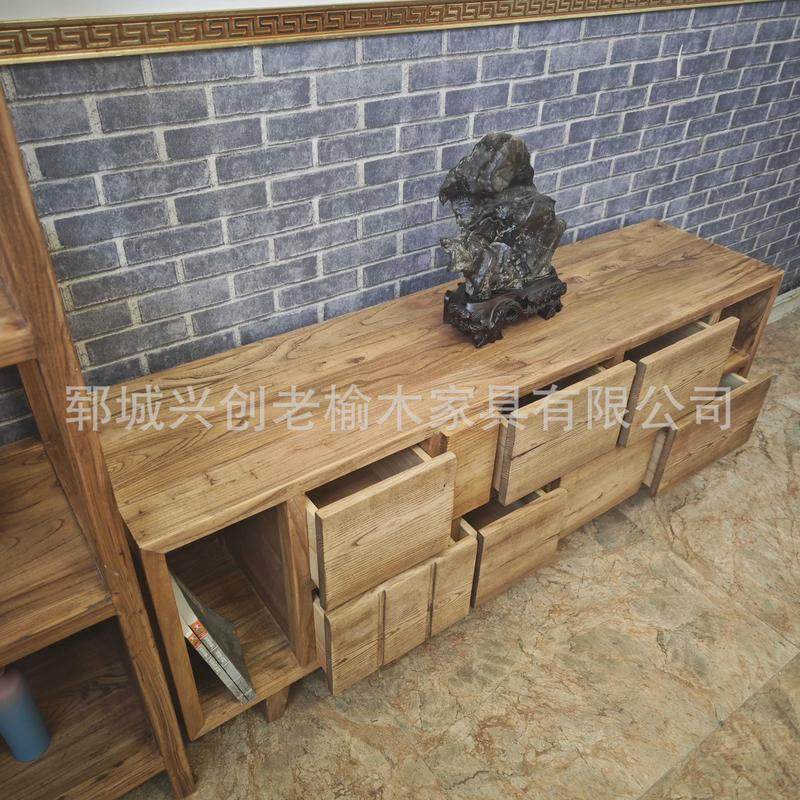 热销新中式实木电视柜老榆木客厅储物柜书架茶具古董展示架多宝阁,住宅家具,电视柜,淘宝优惠券,粉丝福利购,淘宝优惠卷
