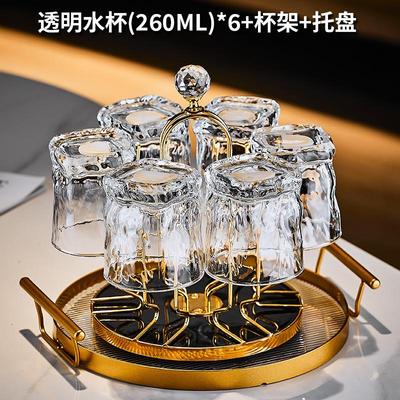高级感扭扭玻璃杯家用喝水杯具杯子客厅耐高温茶杯待客杯家庭套装