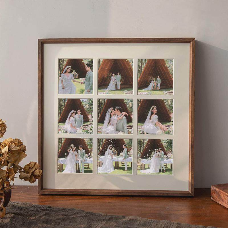 多宫格相框榫卯黑胡桃挂墙洗照片做成相框摆台儿童婚纱照多孔画框,家居饰品,相框/画框,淘宝优惠券,粉丝福利购,淘宝优惠卷