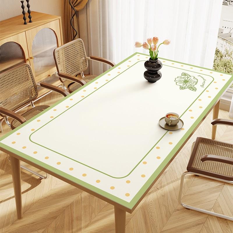 皮革餐桌垫风奶油防水防油免洗桌布茶几台布长方形皮革桌面保护垫