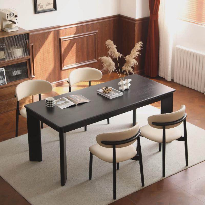 中古风全实木餐桌小户型家用饭桌白蜡木长条工作台设计师洽谈长桌