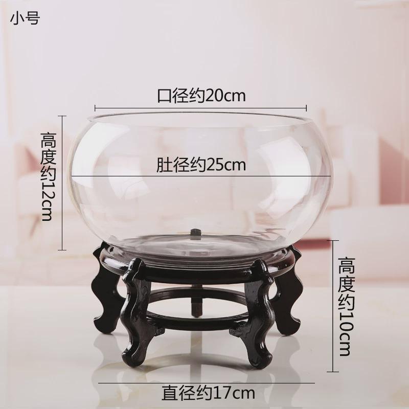 加厚圆形玻璃鱼缸客厅小型三抓乌龟缸家用金鱼缸办公迷你透明桌面