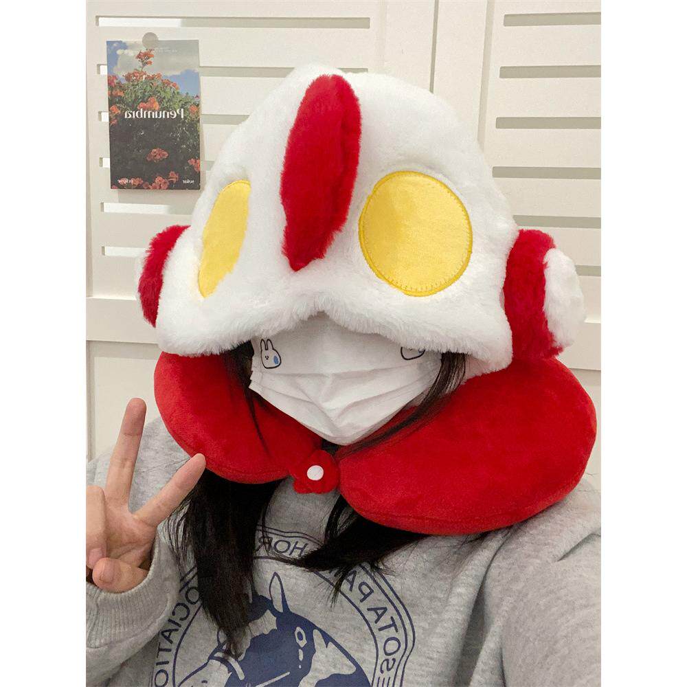 新款你相信连帽嘛~可爱光u型枕办公室午睡枕头脖子颈枕便携车载旅