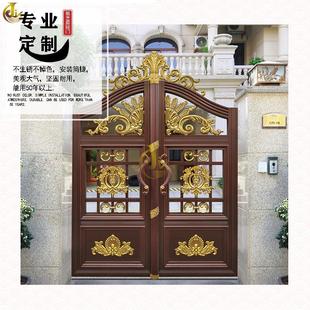 铝艺大门别墅庭院大门电动铝合金院子家用乡村自动铁艺双开平移门