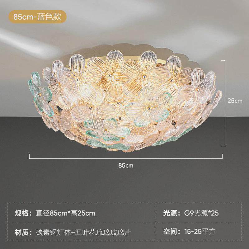 科迪法式新款客厅吸顶灯轻奢诗琉璃花朵房间卧室灯护眼餐厅水晶灯