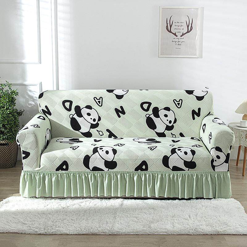 夏款透气沙发套罩全包通用万能直排一体式防滑三人懒人裙边保护套