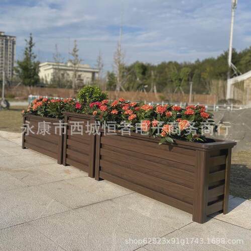 铝合金花箱户外庭院市政道路隔断护栏花坛室外组合阳台种植箱