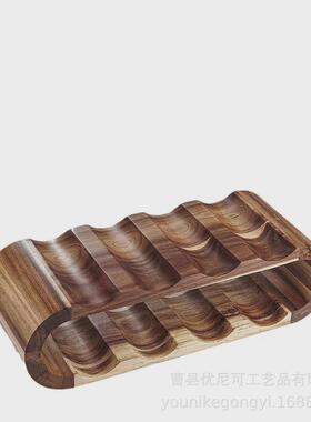 摆件双层红酒木制实木现代简约桌面红酒展示架红酒陈列架