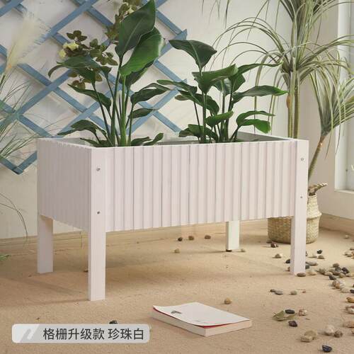 防腐木花箱室内阳台花槽户外长方形加高脚种植箱室外木制长条花盆