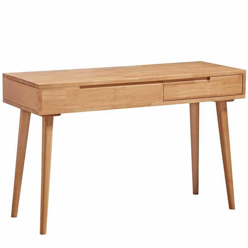 北欧实木梳妆台卧室翻盖多功能化妆桌组合日式迷你小户型化妆台