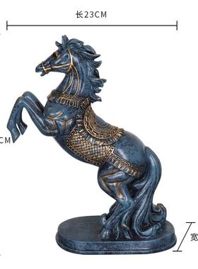 创意装饰摆件一马当先树脂工艺品居家酒柜装饰品餐厅酒店乔迁欧式