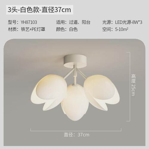 过道灯创意网红爆款铃兰花入户玄关走廊灯北欧智能田园风阳台灯具