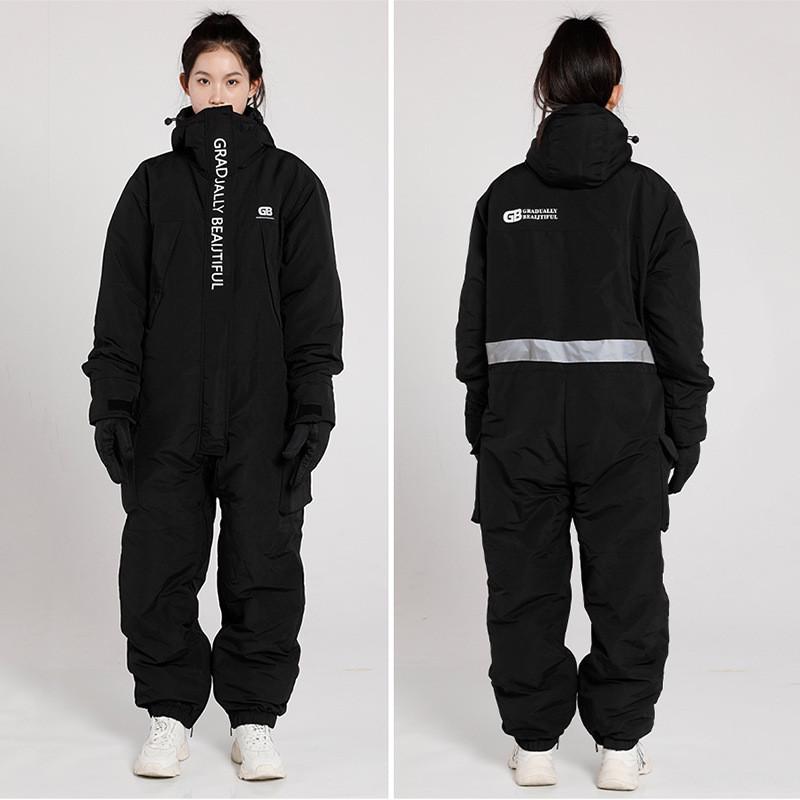 冬季骑行防寒服连体防寒加绒加厚防风出行机车骑士现货服装