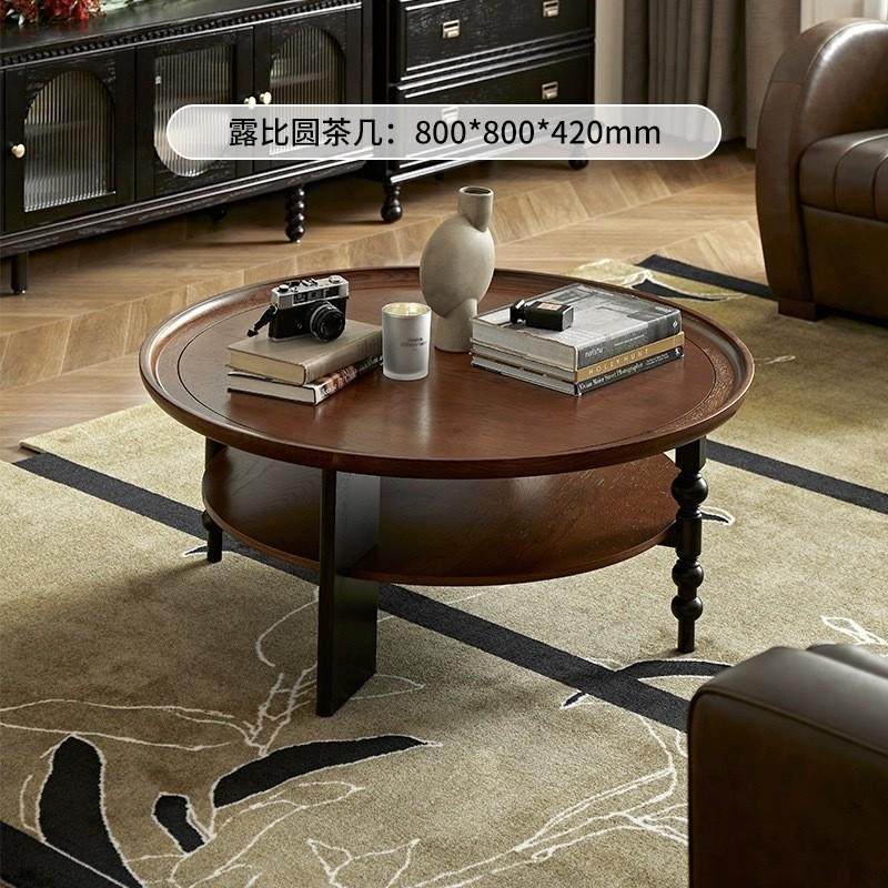 QP2法式复古茶几圆形美式茶桌家用小桌子小户型客厅茶几2024新款,住宅家具,茶几,淘宝优惠券,粉丝福利购,淘宝优惠卷