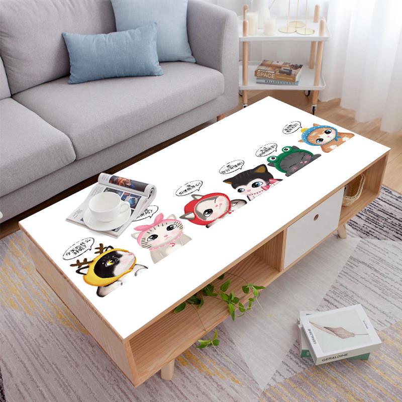 卡通长方形桌布pvc桌垫家用装饰书桌茶几免洗防油桌布加厚软玻璃