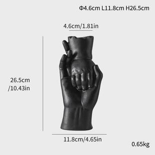 莫狄森北欧创意大手拉小手艺术摆件轻奢高档装饰花插陶瓷花瓶