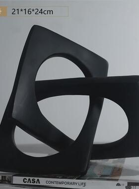 现代简约欧式轻奢缠绕环形几何创意摆件样板房售楼处软装饰品摆设