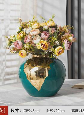 景德镇陶瓷花瓶水养摆件客厅插花复古网红花瓶桌面富贵竹花器ins