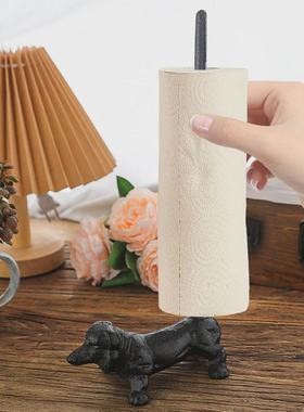 热销欧式轻奢铁艺站狗餐巾架铸铁工艺品摆件创意家居装饰摆件餐厅