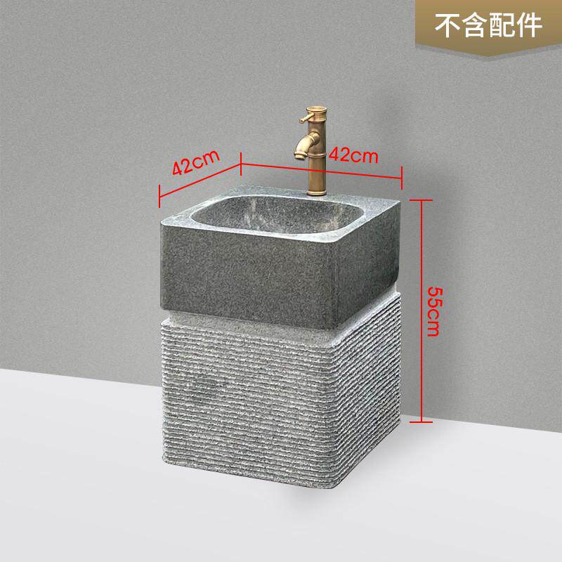 y禊3天然石材洗手台盆一体户外落地式大理石立柱盆庭院幼儿园水池
