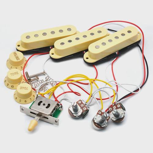 st电吉他单单单拾音器全套线路带拾音器250k电位器线路连接电吉他