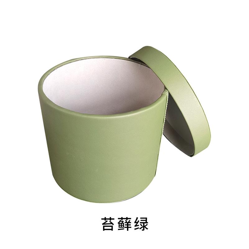 圆形帽盒帽子储物盒皮革盒子衣帽间衣柜皮质收纳盒圆桶收纳箱高