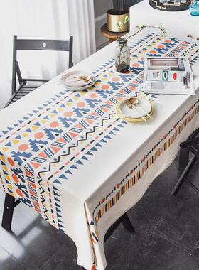 V3FP波西米亚风棉麻布艺艺术几何系列餐桌布客厅茶几台布简约百搭