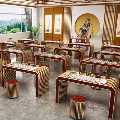 仿古国学桌书法桌子中式书画毛笔练字桌小学生培训班茶艺桌围棋桌