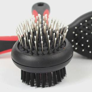 Long Handle Faced Plastic Brush Hair Comb Dog Pet Double 1PC