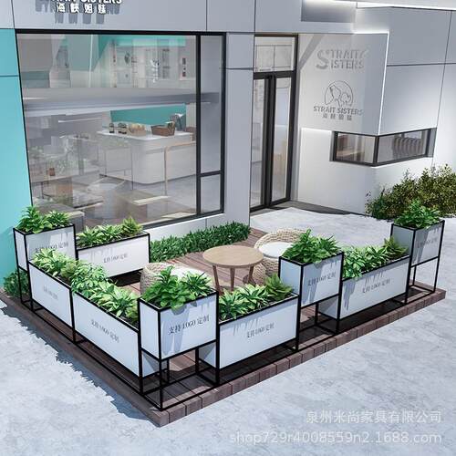 简约组合花箱移动花坛户外铁艺花箱商业街室外市政花槽售楼部
