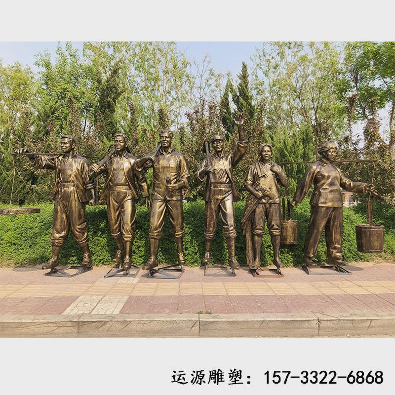 知青文化主题人物雕塑玻璃钢铸铜劳动青年下乡广场园林景观大摆件