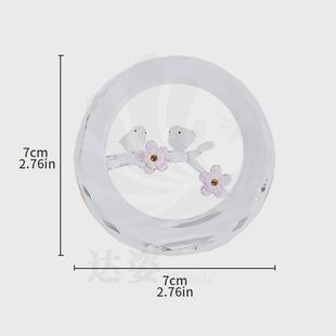 饰品梳妆台鸟花 达姿创意水晶玻璃工艺品摆件客厅情人节气氛婚庆装