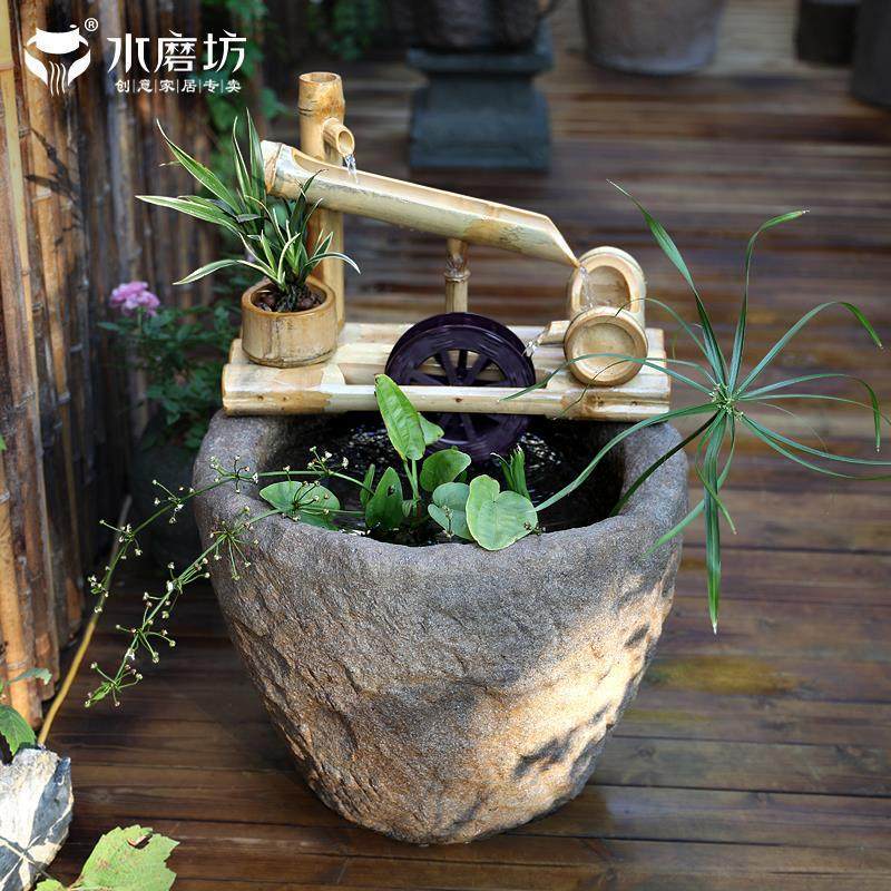 中式客厅循环流水鱼缸景观喷泉入户玄关装饰摆件阳台造景假山鱼池,家居饰品,装饰摆件,淘宝优惠券,粉丝福利购,淘宝优惠卷