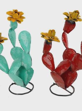 金属铁艺仙人掌摆件仙人掌七彩花园庭院装饰金属