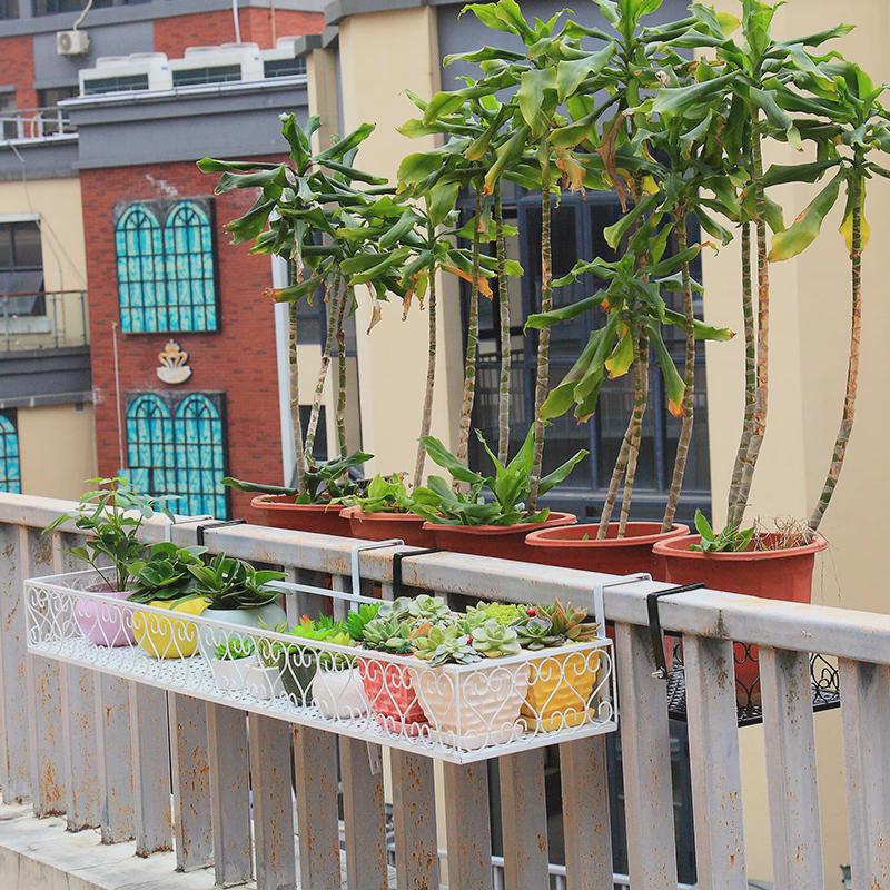 花架子阳台花架挂式花盆挂架铁艺花盆架置物架栏杆悬挂多肉新品