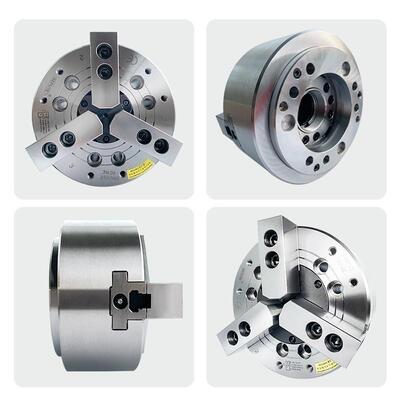 卡盘液压全套车间夹具标准中空三爪卡盘油压动力68101215寸