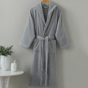 春秋纯棉毛巾料睡袍四季 j6da酒店浴袍男女新款 通用成人吸水速干浴