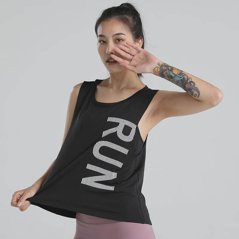 爆款YOGA瑜伽服背心无袖上衣女宽松运动健身服速干罩衫罩衣跑步服