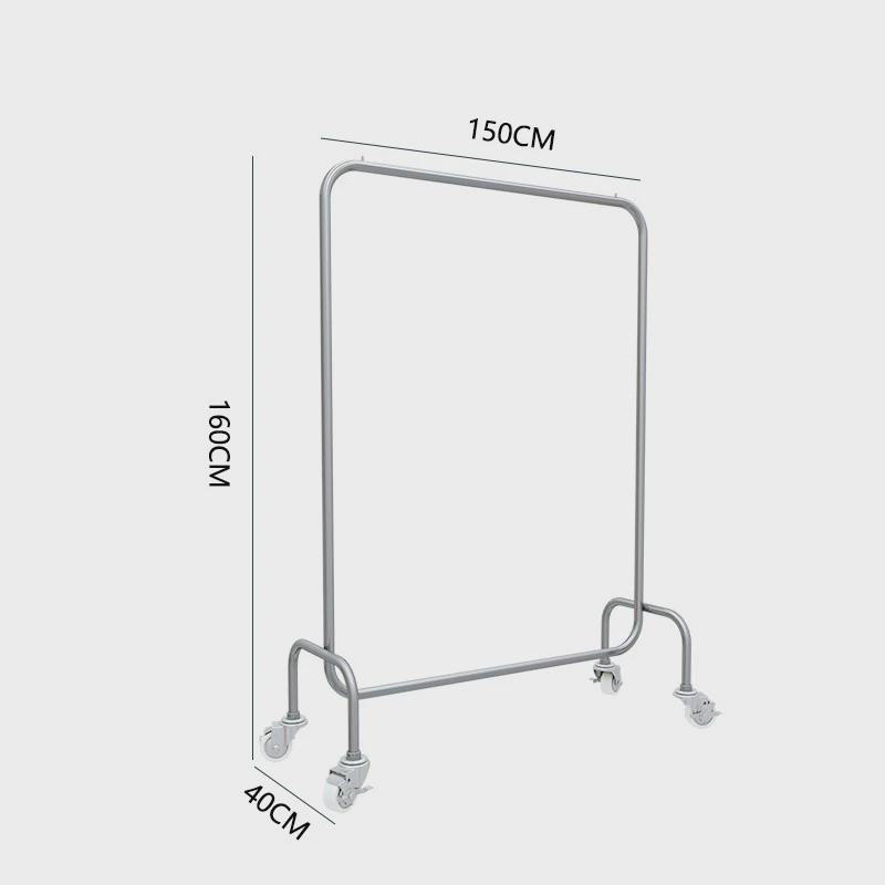 服装店展示架落地不锈钢中岛架男直播间女装店货架带轮子挂衣架子
