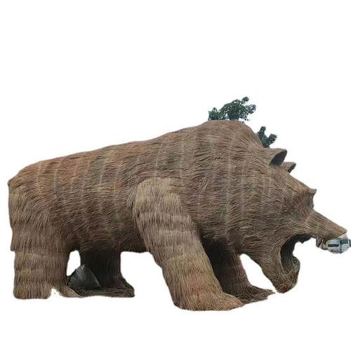 稻草工艺品绿雕仿真草动物园林摆件景观大型草雕工艺品植物绿雕