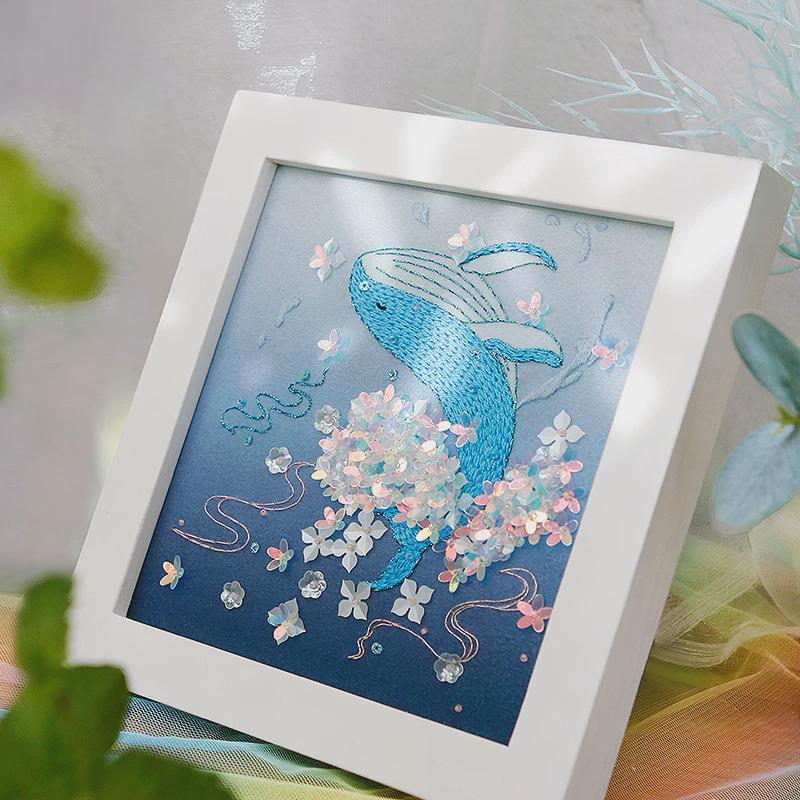 1y简单手工diy材料包刺绣制作自绣法绣魔法城堡相框欧式立体绣摆