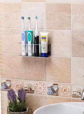 qd4d304不锈钢置物架吸壁免打孔卫生间一体免钉胶壁挂金属电动牙