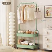 晾衣架落地式 双层大号带收纳架卧室阳台可移动衣物晾晒挂衣架批发