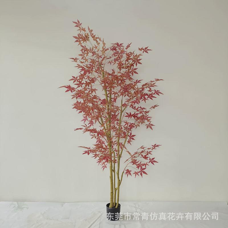 仿真红枫树枫叶树假树造型树假红枫酒店商场景观装饰红枫树现货
