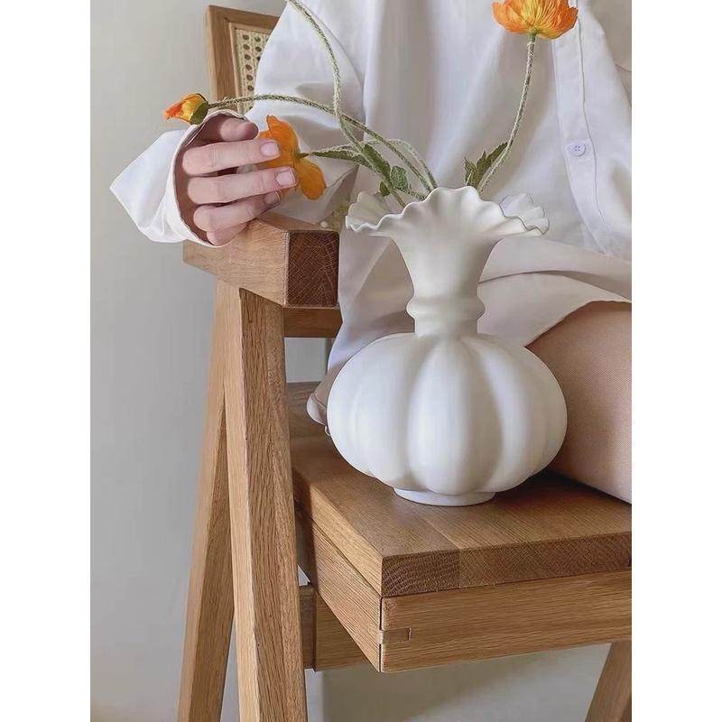 奶油风南瓜陶瓷花瓶ins风小众家居样品房插花仿真花装饰摆件,鲜花速递/花卉仿真/绿植园艺,花盆,淘宝优惠券,粉丝福利购,淘宝优惠卷