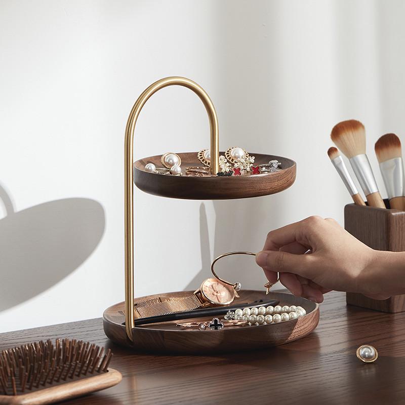 hx轻奢钥匙盒实木玄关置物架进门挂首饰托盘摆件入户桌面收纳架