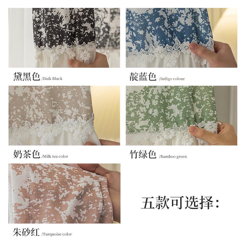 热销洛春拼接浪漫复古洛可可法式加厚透光不透人杨梅树纱阳台客厅